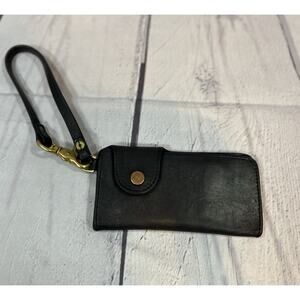 Mercy Supply Trucker Wallet Black Leather Biker Chain Wallet Snap Closure